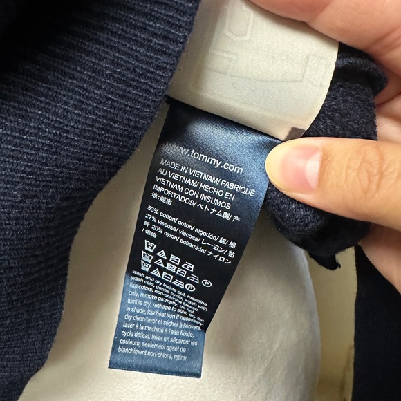 NWT! Tommy Hilfiger Women's Knit Sweater Crewneck Cotton In Navy Size XS - Picture 4 of 5